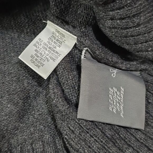 Faux Fur Wool Cardigan Sweater SzL-XL VeraWang Y2K Baddie Glam Boho Chic Preppy - Picture 14 of 16